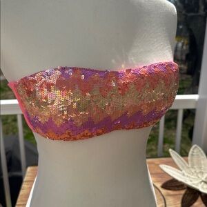 Vintage Victoria’s Secret Sequin Bandeau Bikini Top